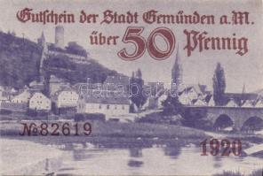 Német Birodalom/Weimari Köztársaság/Stadt Geműnden 1920. 50 Pf (27x) megszakításokkal de egymás után...