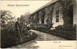 1910 Budapest XX. Kossuthfalva (Erzsébetfalva), Rédeky villa, kerti munka