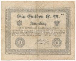 1849. 1Ft "Almássy" vízjeles papíron, "G1" betűjel T:III- ly. / Hungary 1849. 1 ...