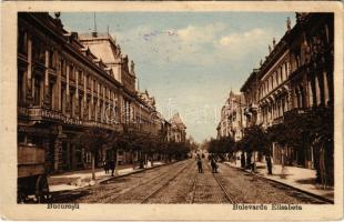 1917 Bucharest, Bukarest, Bucuresti, Bucuresci; Bulevardu Elisabeta / street view, shops, pharmacy (Rb)