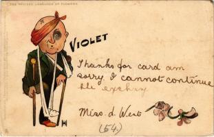 1907 Violet The Revised Language of Flowers. Raphael Tuck & Sons Humorous Postcard Series 961. litho (ázott sarkak / wet corners)