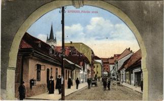 1915 Eperjes, Presov; Flórián utca, üzlet. Molnár Jenő kiadása / street, shop