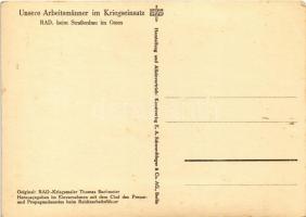 RAD (Reichsarbeitsdienst) beim Straßenbau im Osten. Unsere Arbeitsmänner im Kriegseinsatz / WWII Ger...