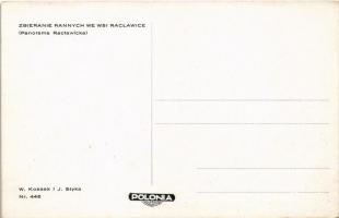 Panorama Raclawicka. Zbieranie rannych we wsi Raclawice / Polish military art postcard, Raclawice Pa...