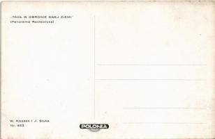 Panorama Raclawicka. Padl w obronie swej ziemi / Polish military art postcard, Raclawice Panorama (c...