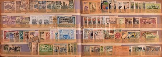 ~1250db-os, tartalmas, rendezett német és osztrák városi szükségpénz gyűjtemény dekoratív, kopottas ...