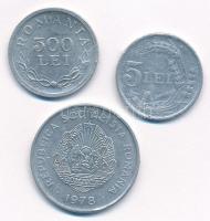Románia 1946. 500L Al "I. Mihály" + 1947. 5L Al "I. Mihály" + 1978. 5L Al T:2-3
...