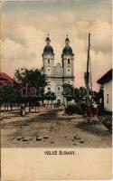 Nagysurány, Velké Surany; Fő tér, templom / main square, church (EK)