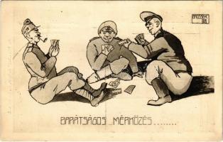 Barátságos mérkőzés... Első világháborús orosz-magyar béke propaganda. ARS Nr. 108. Békekarikatúrák / WWI Russian-Hungarian military peace propaganda s: Brossek (r)