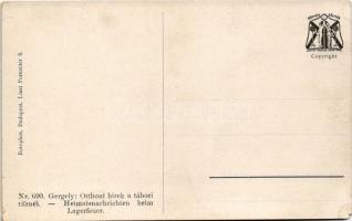 Otthoni hírek a tábori tűznél / Heimatsnachrichten beim Lagerfeuer / WWI Austro-Hungarian K.u.K. mil...