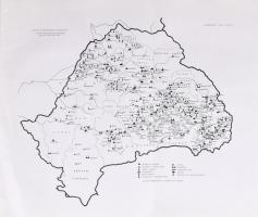 Erdély műemléki térképe a fontosabb műemlékek feltüntetésével Gerevich 36 x31cm