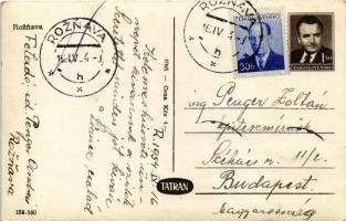 1954 Rozsnyó, Roznava; Fő tér, templom / main square, church