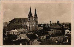 Komárom, Komárno; látkép, templom / general view, church (felületi sérülés / surface damage)