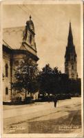 1925 Igló, Zipser Neudorf, Spisská Nová Ves; Evangel. Kostol / Evangélikus templom / Lutheran church. F. Schiebl photo (EB)