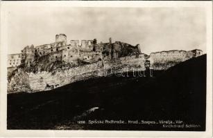 Szepesváralja, Spisské Podhradie; Szepesi vár romjai. Emerich Schustek kiadása / Spissky hrad / castle ruins