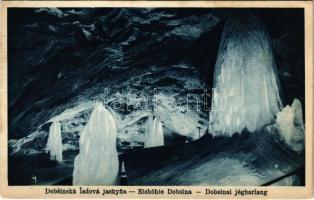 Dobsina, Dobschau; Dobsinská ladová jaskyna / Dobschauer Eishöhle / Dobsinai jégbarlang, belső, Oszlopterem. Fejér Endre kiadása / ice cave, interior (EK)