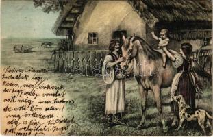 1905 Hortobágy, magyar folklór művészlap