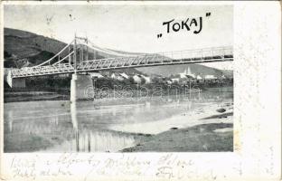 1900 Tokaj, Tiszai Lánchíd + PÜSPÖKLADÁNY - MISKOLCZ 12. SZ vasúti mozgóposta bélyegző (EK)