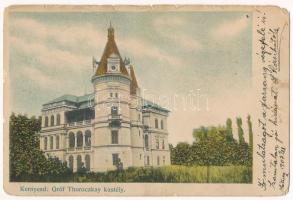 1907 Kernyesd, Carnesti; Gróf Thoroczkay kastély (lebontották). Kendoff A. és fia kiadása / castle (demolished) (kis szakadások / small tears)