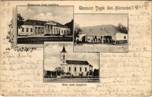 1903 Tápiószentmárton, Blaskovics Ernő kastélya, Római katolikus templom, Schvartz Kálmán üzlete (EK)