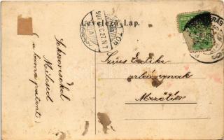 1907 Békésszentandrás, Szentandrás; Református templom és iskola. Roth Béla Art Nouveau (Rb)