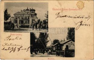 1901 Budapest XVII. Rákoskeresztúr, Fuchs kastély, vasútállomás (fl)