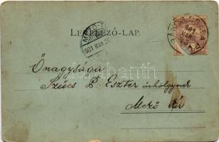 1901 Budapest IX. Ferenc körút télen este holdfényben, villamos (EB)