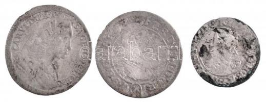 Ausztria 1624. 3kr Ag "II. Ferdinánd" Bécs (1,22g) + 1725. 3kr Ag "III. Károly" ...