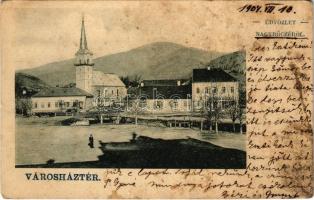 1904 Nagyrőce, Gross-Rauschenbach, Velká Revúca; Városház tér, üzlet / town hall square, shop (fl)