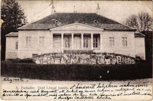1907 Alsófarkadin, Farkadin, General Berthelot, Unirea, Farcadinul de Jos (Hunyad); Gróf Lónyai kastély. Kendoff A. és fia kiadása / castle (EB)