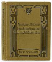1907 Armaturen und Mascnienenfabrik képes árjegyzék katalógus, egészvászon kötésben, egy lap hiányzik
