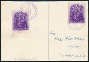 1939 Levelezőlap MAGYAR KIR. POSTA 130 szükségbélyegzéssel / auxiliary postmark