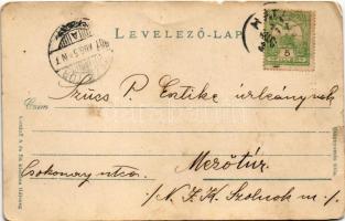 1907 Demsus, Densus (Hunyad); Római templom. Kendoff A. és fia kiadása / Roman church (kis szakadás ...