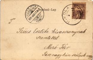 1901 Szatmárnémeti, Szatmár, Satu Mare; Színház. Szecessziós virágos művészlap, Reizer János kiadása...