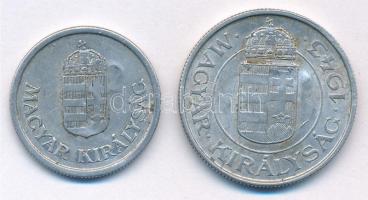1941. 1P Al hamis sarló-kalapács ellenjeggyel + 1943. 2P Al hamis sarló-kalapács ellenjeggyel T:2- p...