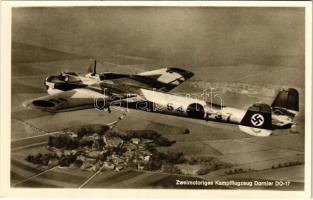 Zweimotoriges Kampfflugzeug Dornier DO-17 / Német második világháborús Luftwaffe könnyűbombázó / WWII German twin-engined light bomber