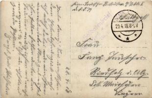 1918 Német katonák egy vasúti szerencsétlenség mellett / WWI German military, soldiers at a railway ...