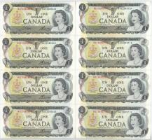 Kanada 1973. 1$ (8db, két részletben sorszámkövetők) T:I- Canada 1973. 1 Dollar (8pcs, consecutive serials in two parts C:AU Krause P#85a