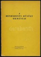 A Mindszenty bűnügy okmányai. Bp., 1949, Atheaneum. 1. kiadás. Kiadói papírkötés