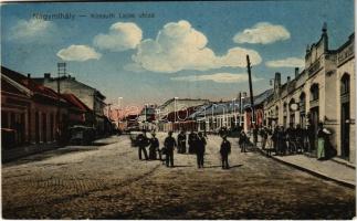 1914 Nagymihály, Michalovce; Kossuth Lajos utca, Gyurocsik Gyula üzlet és saját kiadása / street, shop
