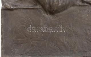 Telcs Ede (1872-1948): "Mikor én még legény voltam" Fém dombormű karcolt felirattal. Jelze...