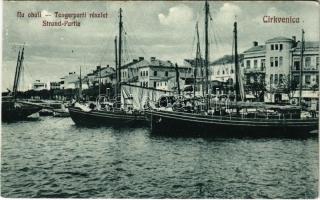 Crikvenica, Cirkvenica; Na obali / Tengerparti részlet, kikötő / port (vágott / cut)