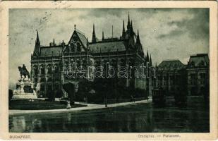 1917 Budapest V. Országház, Parlament, villamos (EB)