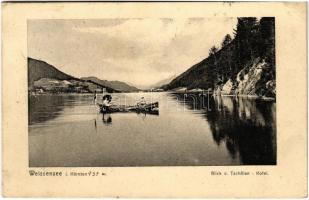 1907 Weißensee, Weissensee i. Kärnten; Blick v. Tschölan-Kofel / lake, rowing boat (EK)