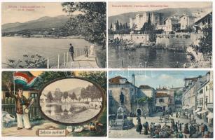 4 db RÉGI horvát város képeslap / 4 pre-1945 Croatian town-view postcards