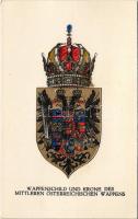 Wappenschild und Krone des Mittleren Österreichischen Wappens / Austria-Hungary coat of arms and crown. Offizielle Karte für Rotes Kreuz, Kriegsfürsorgeamt, Kriegshilfsbüro Nr. 286.