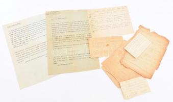 Rados Jenő (1885-1992) építész családi receptjei, kézzel írt / gépelt, 15 vegyes méretű lapon