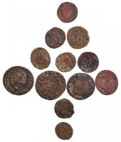 12 db-os római érmetétel a III-IV. századból, közte Római Birodalom / Siscia / Valens 364-367. AE3 (2,48g) T:2-3 patina, repedés 12pcs of roman coin lot from the 3rd-4th century, in it Roman Empire / Siscia / Valens 364-367. AE3 DN VALEN-S PF AVG /GLORIA RO-MANORVM - . - BSISC (2,48g) C:XF-F patina, cracked RIC IX Siscia 5b, type ii