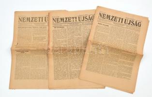 1919 A Nemzeti Újság 3 db száma az első 10 ből októberből román cenzúrával