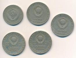 Szovjetunió 1964. 1R Ni-sárgaréz + 1967. 1R Cu-Ni "Az októberi forradalom 50. évfordulója"...